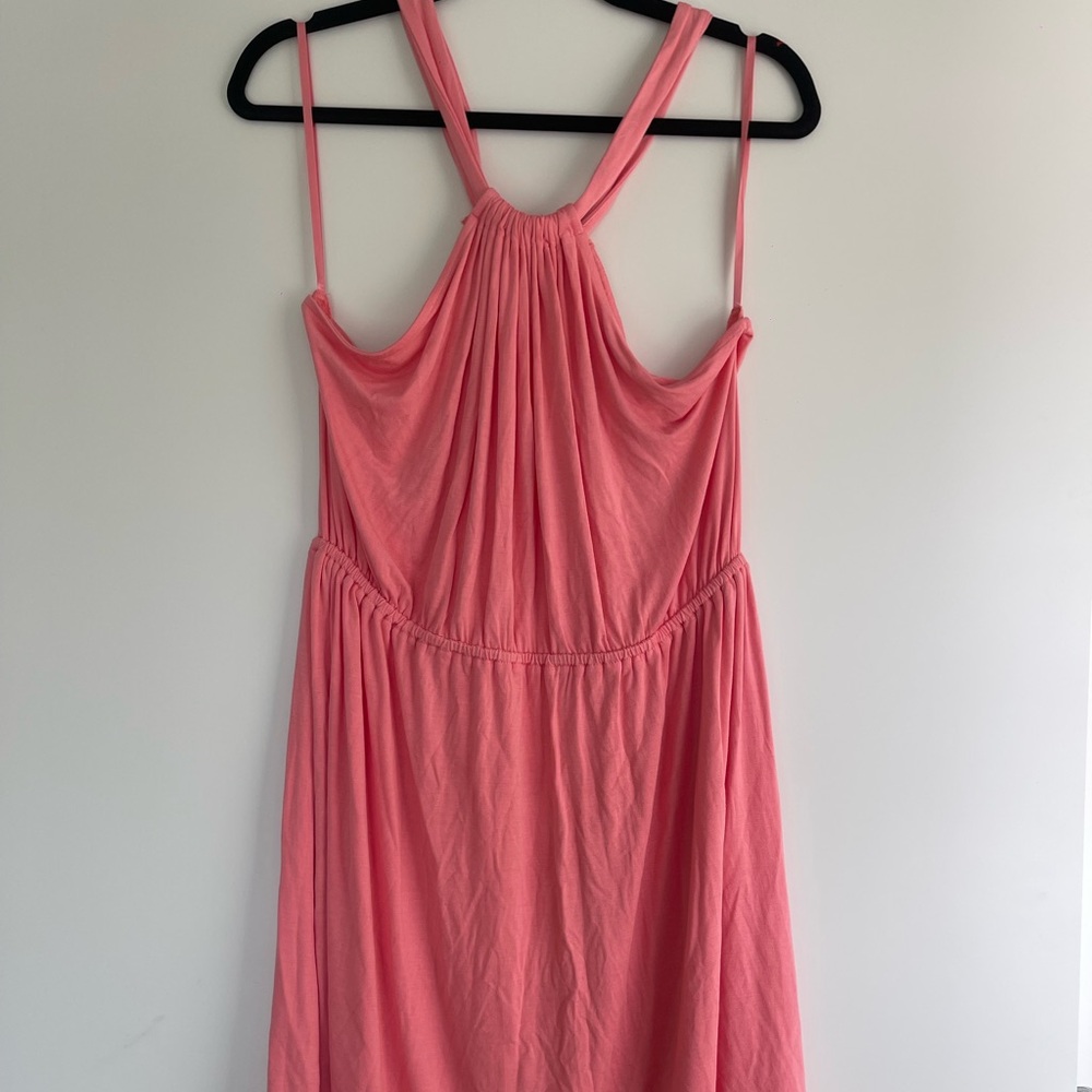 LOFT Coral Pink Halter Maxi Dress